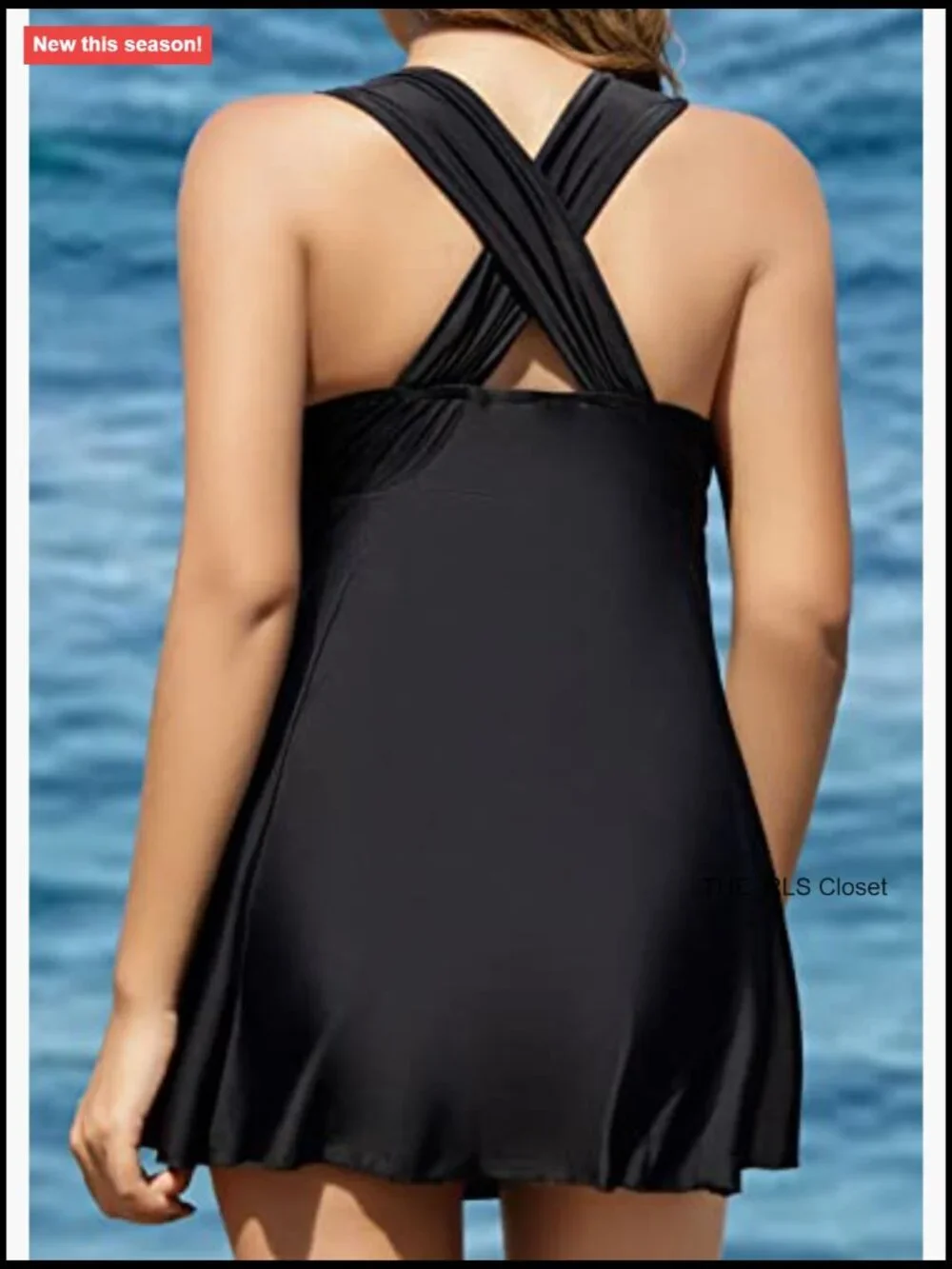Elegant Crossover One Piece Swimdress Floral Skirted Swimsuit Tummy Control UPF
